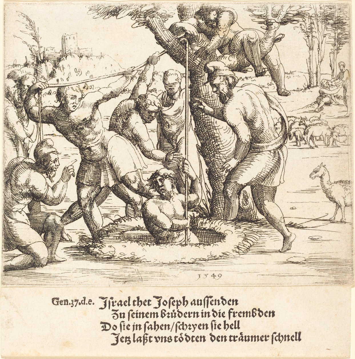 Josef hozen do studny od Augustin Hirschvogel
