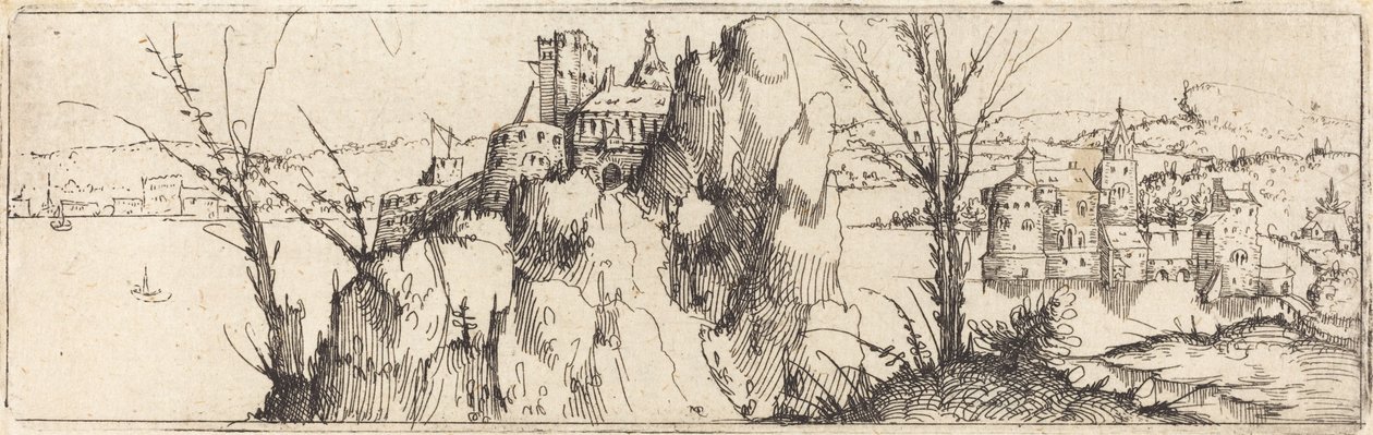 Krajina s jezerem [horní deska] od Augustin Hirschvogel