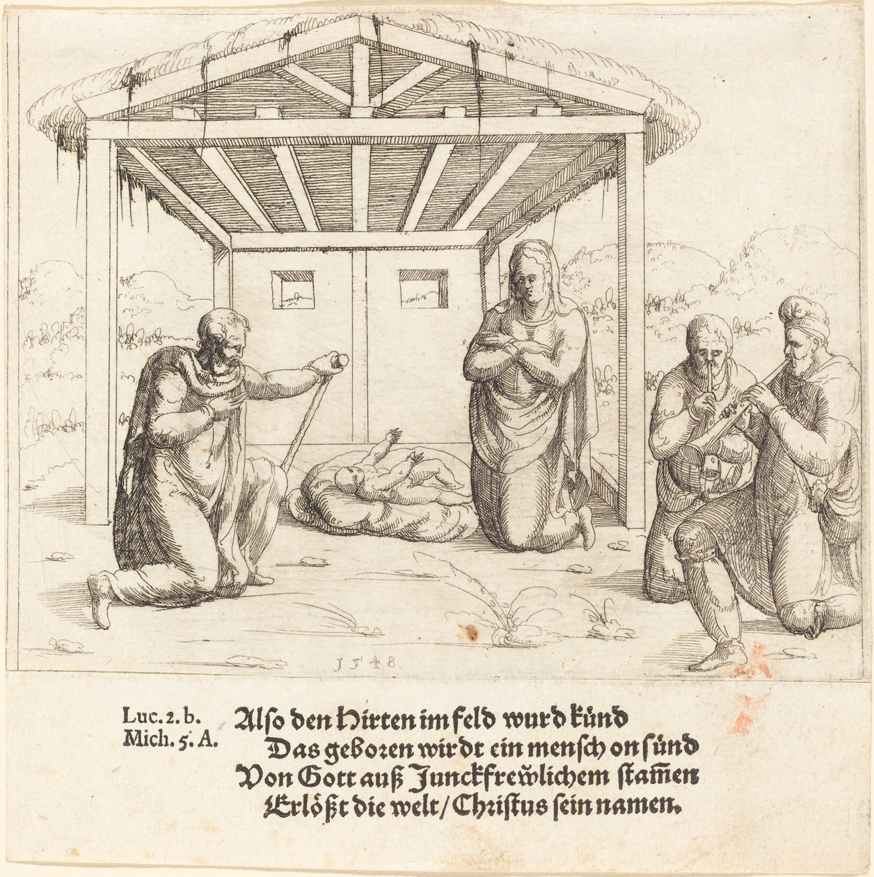 Klanění pastýřů od Augustin Hirschvogel
