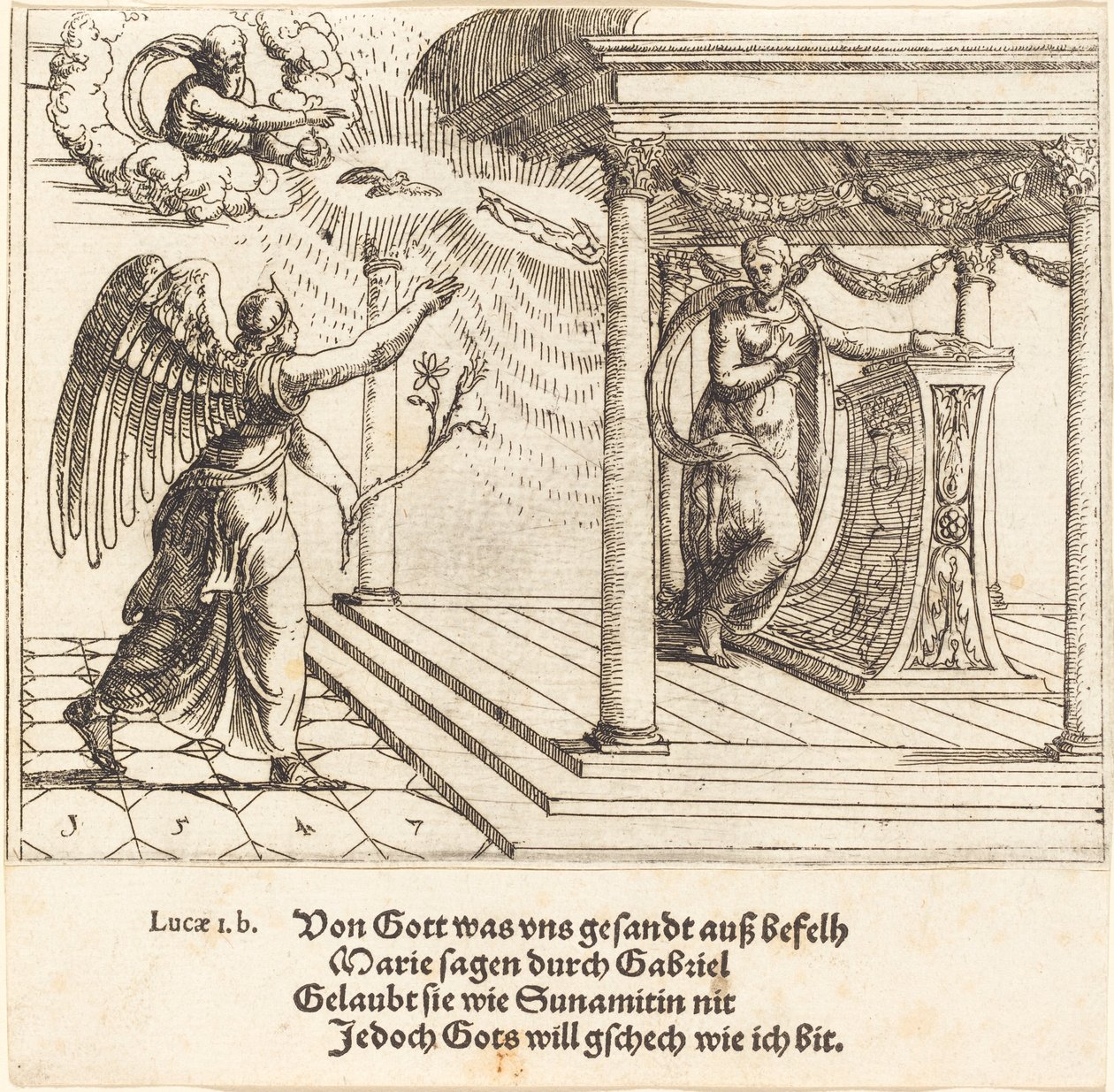 Zvěstování od Augustin Hirschvogel