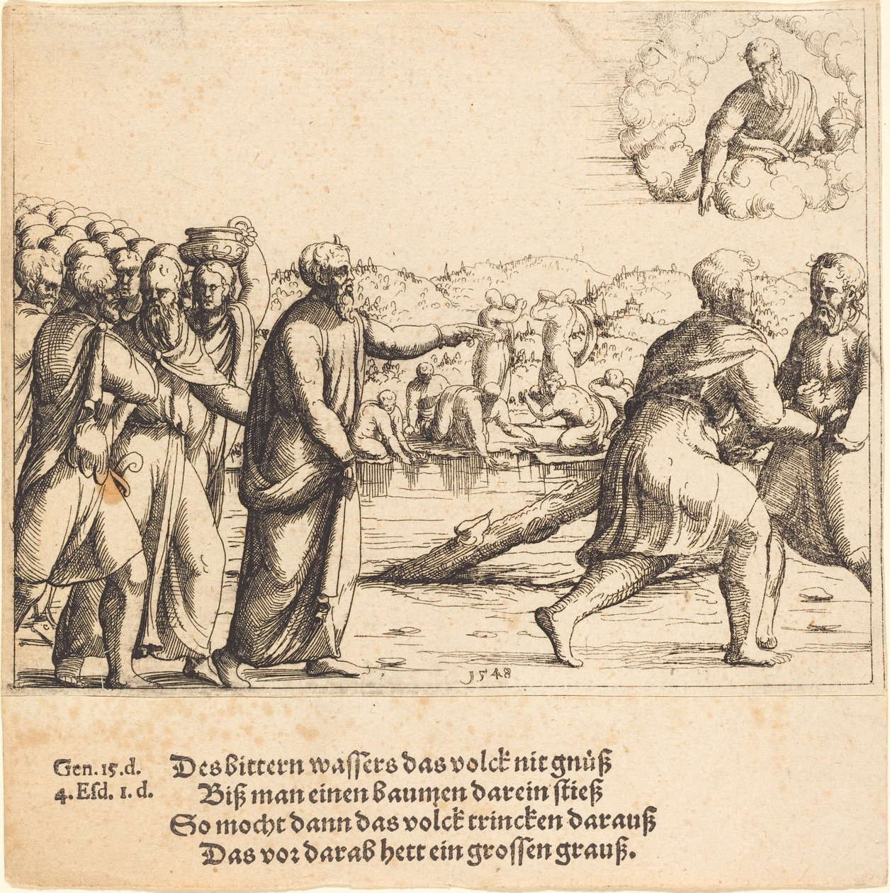 Pán sladí vody Marah, 1548. od Augustin Hirschvogel