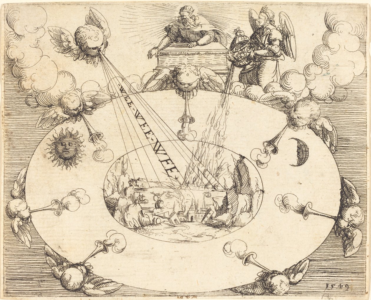 Otevření sedmé pečeti, 1549. od Augustin Hirschvogel