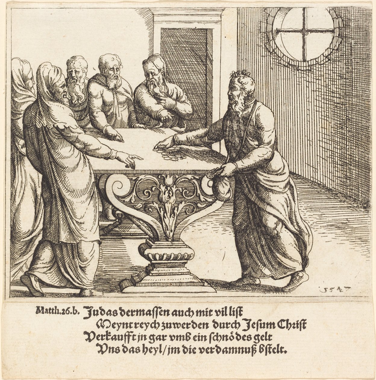 Platba Jidáše, 1547. od Augustin Hirschvogel
