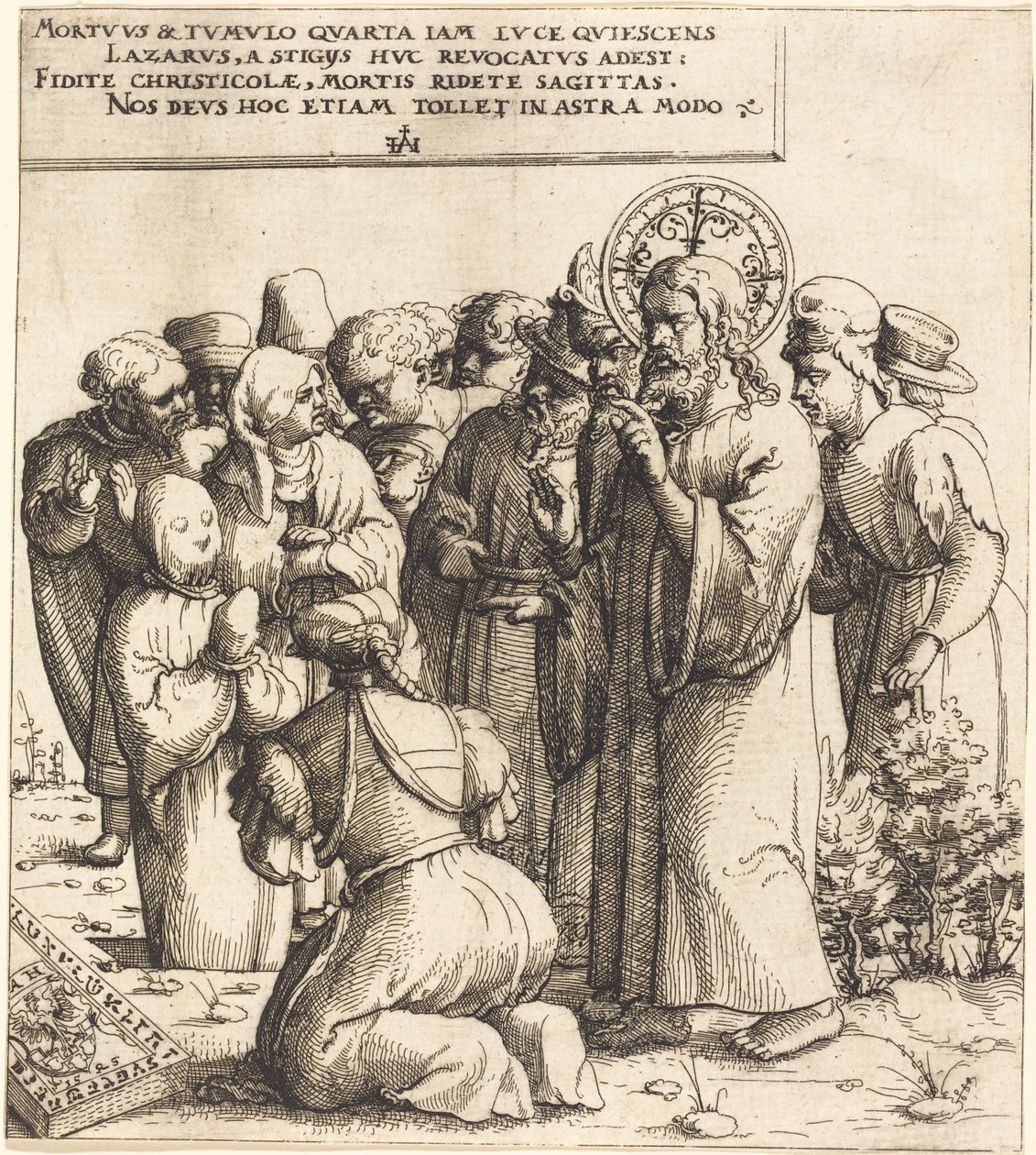 Vzkříšení Lazara od Augustin Hirschvogel