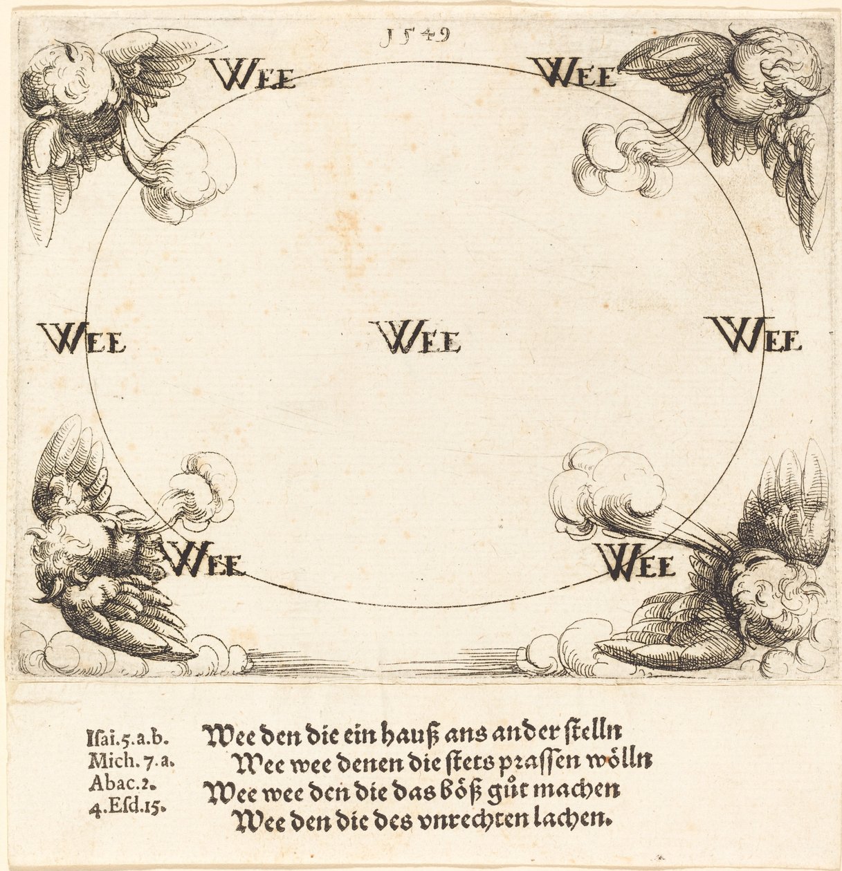Běda se vyslovuje na písařích a farizeech, 1549. od Augustin Hirschvogel
