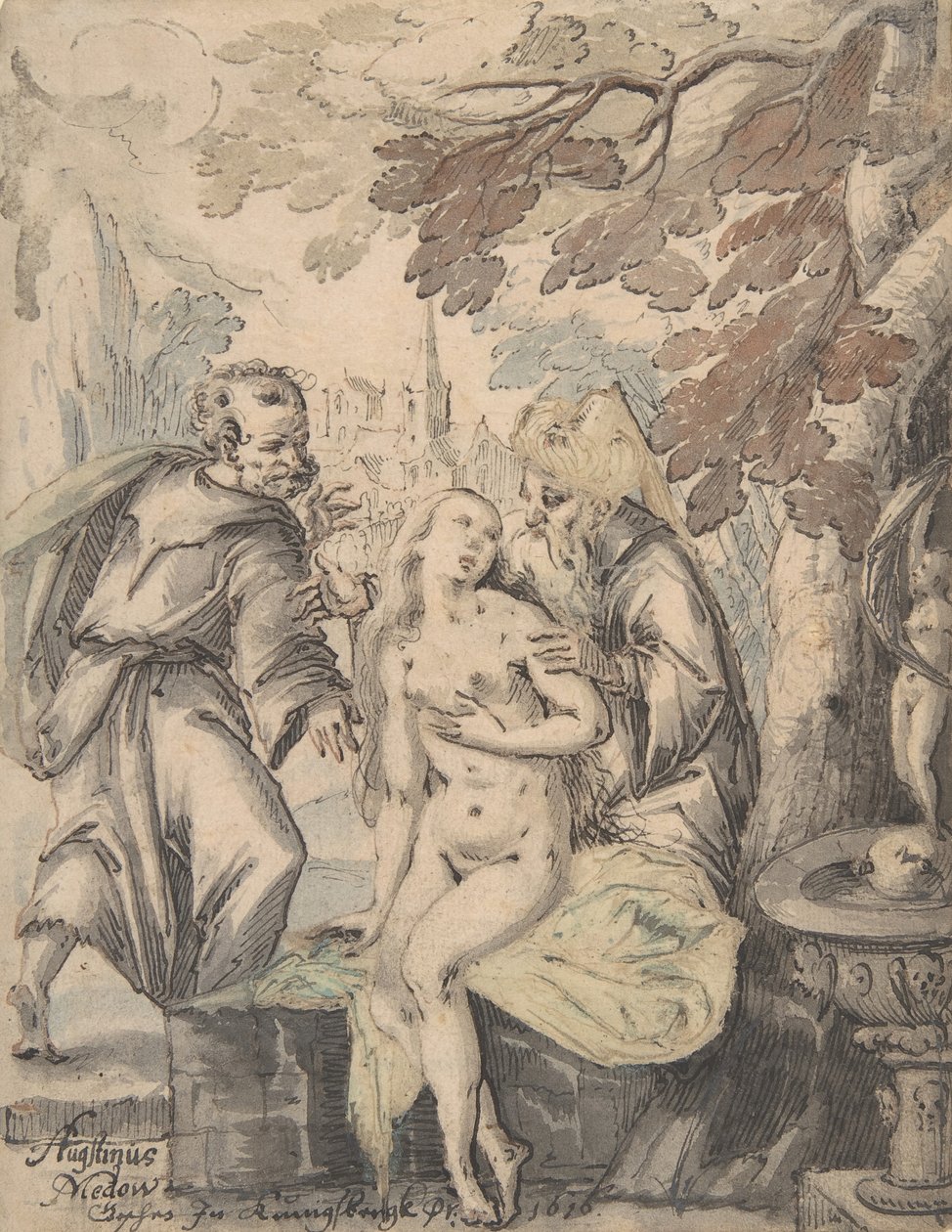 Susanna a starší, 1622-60. od Augustin Medow