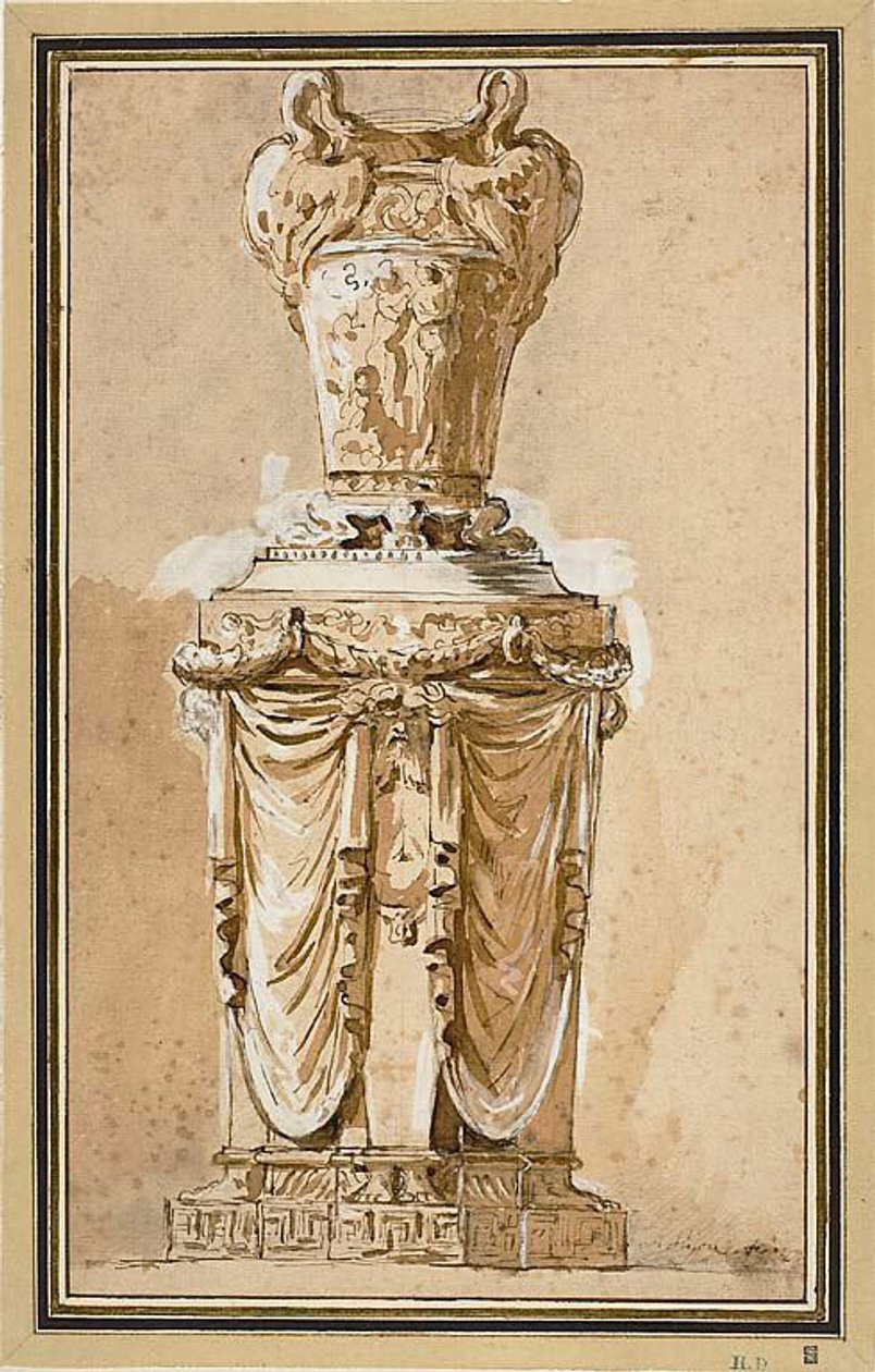 Návrh monumentální vázy od Augustin Pajou