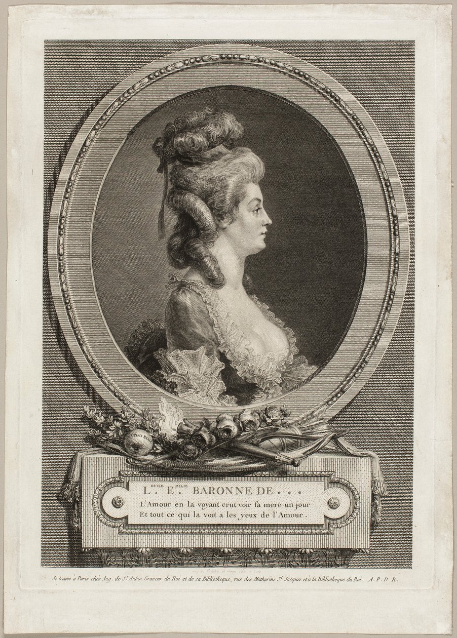 Louise Émilie, baronka z *** Francie od Augustin de Saint-Aubin