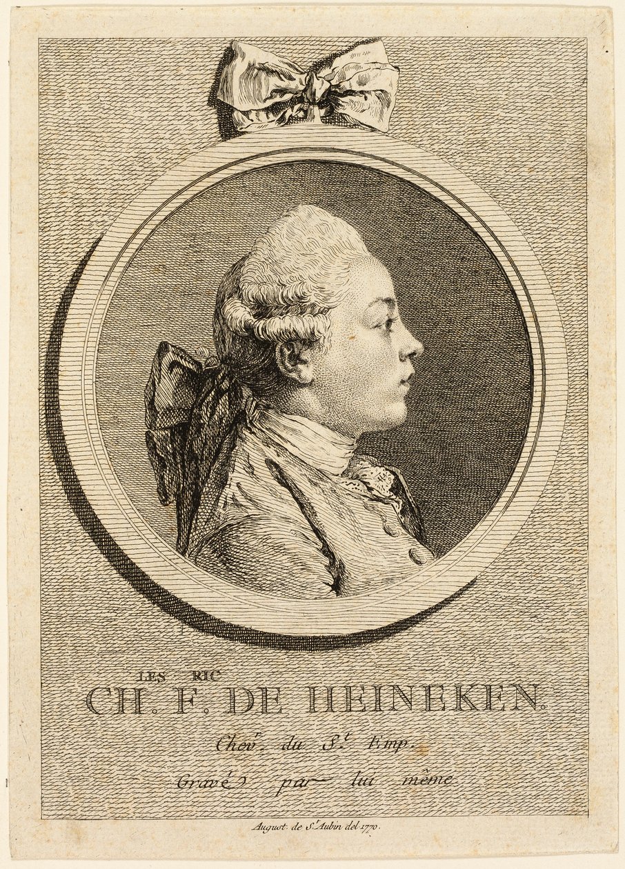 Portrét Charlese Fredericka de Heinckena od Augustin de Saint-Aubin