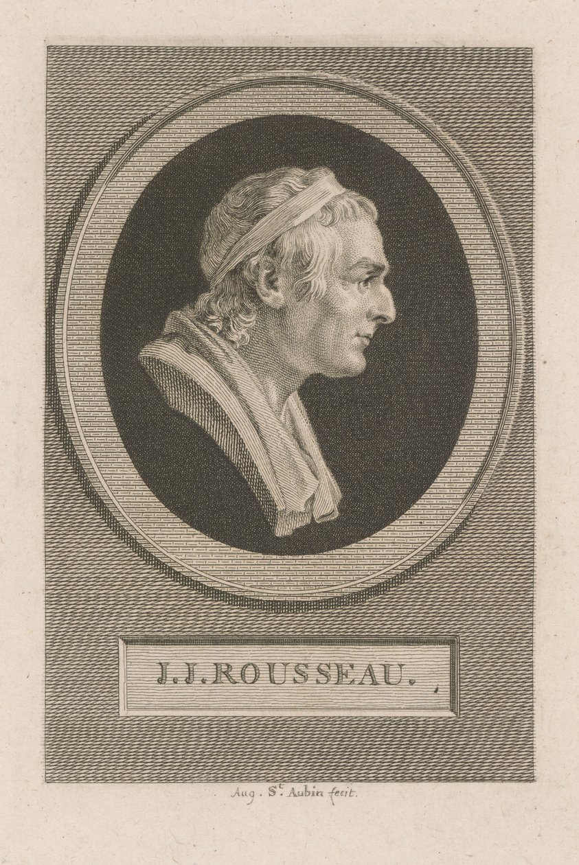 Portrét J. J. Rousseaua od Augustin de Saint-Aubin