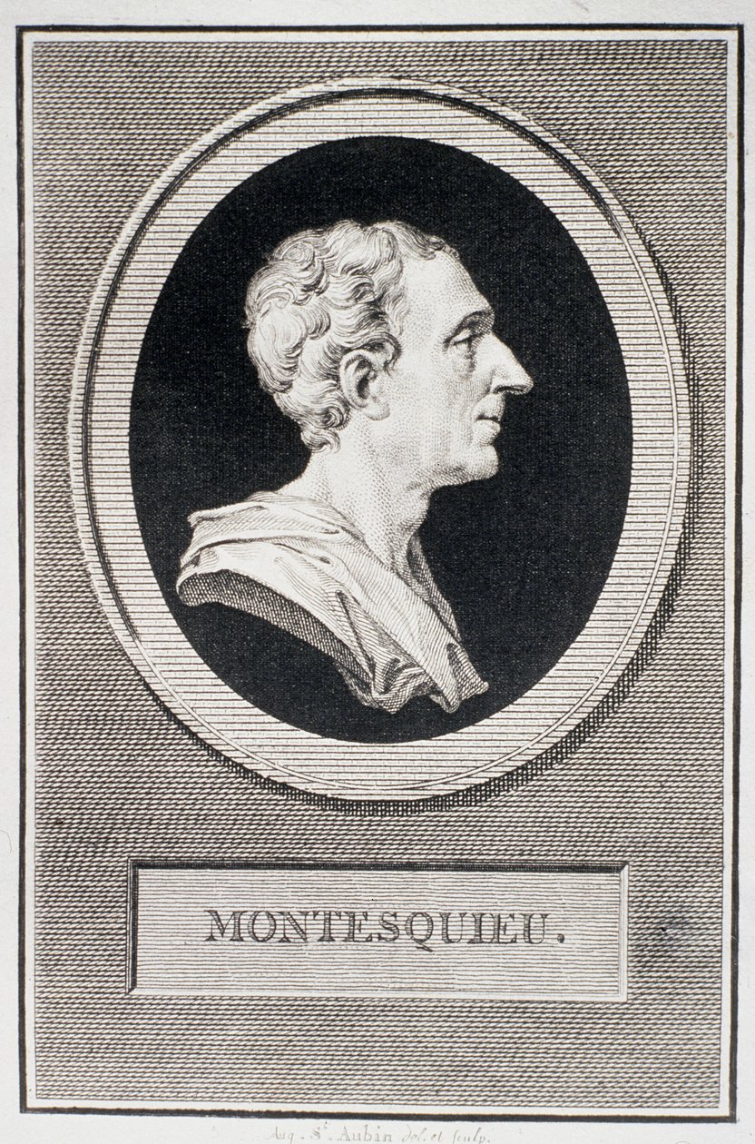 Charles Louis de Secondat, baron de Montesquieu (1689-1755) (rytina) od Augustin de Saint Aubin