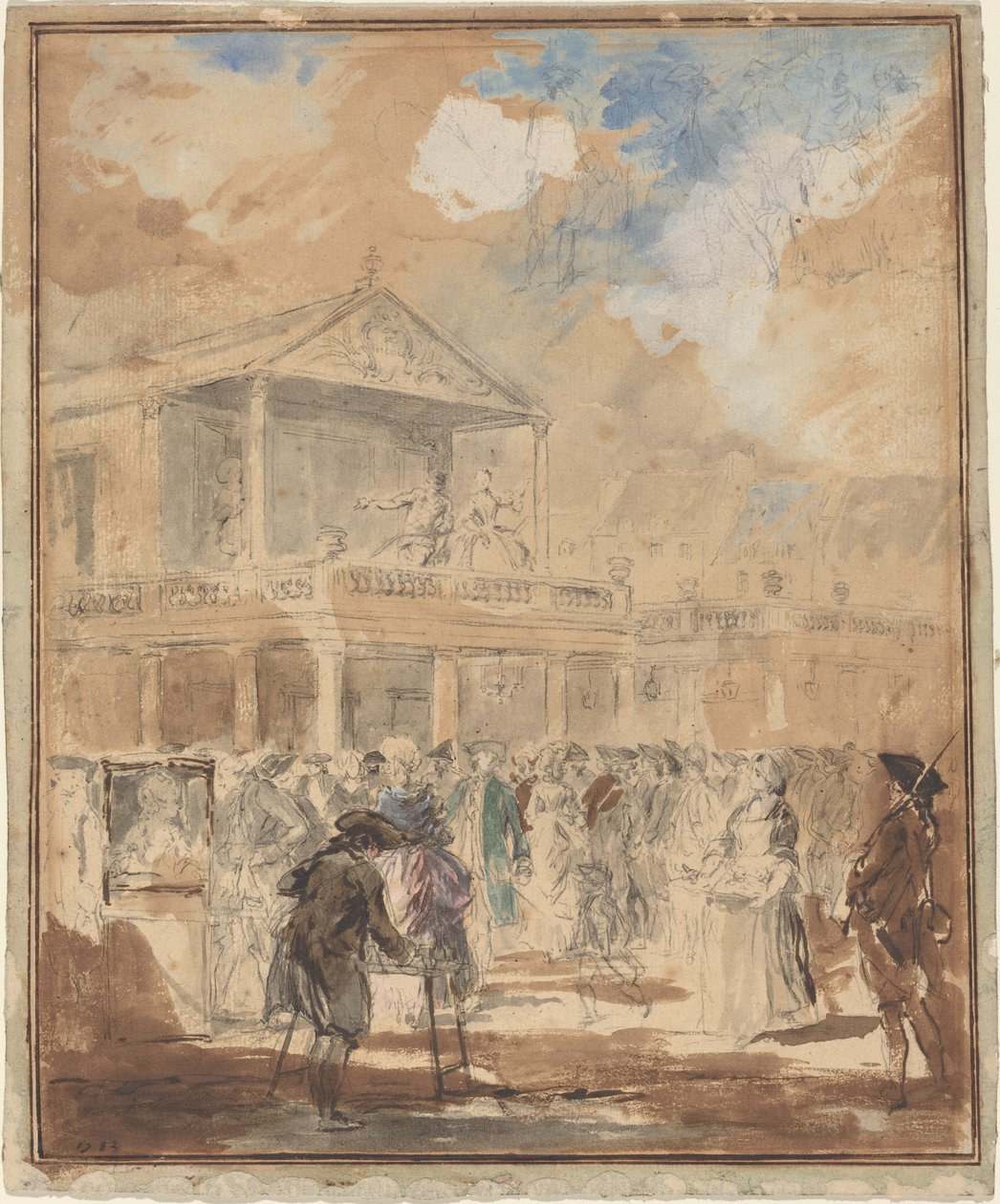 Parade (Divadelní průvod v Paříži) od Augustin de Saint Aubin
