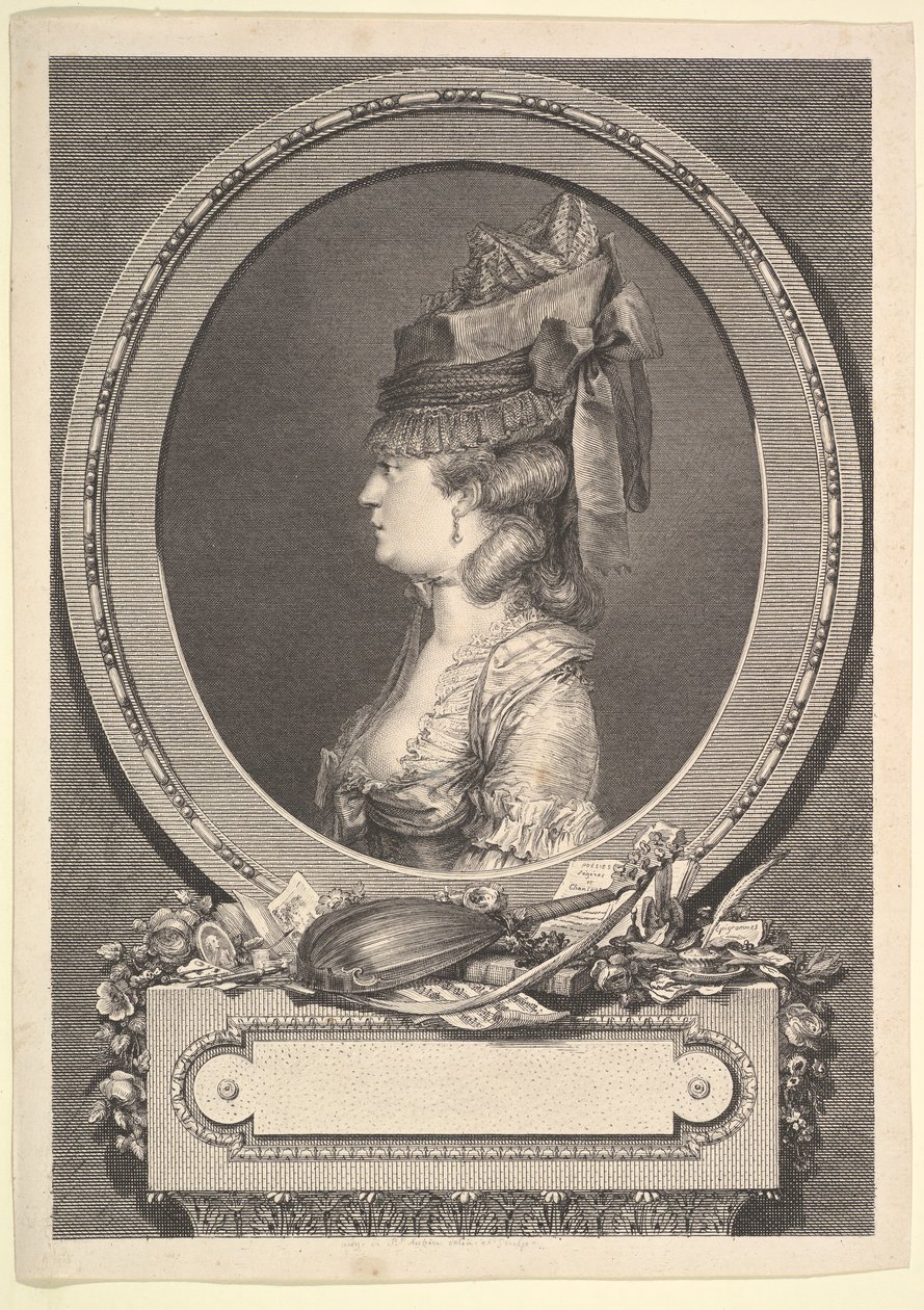 Portrét Adrienne-Sophie Marquise de ***, 1779. od Augustin de Saint Aubin