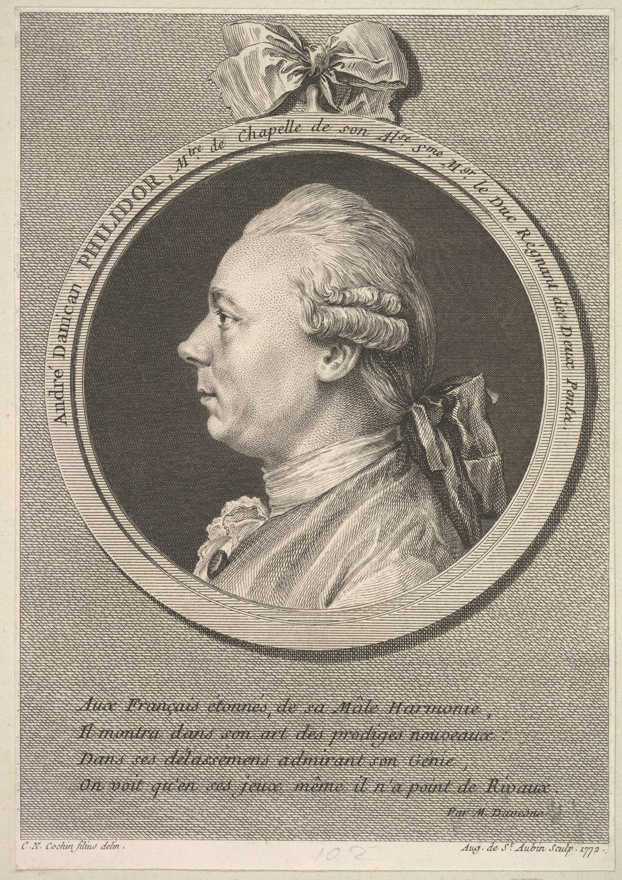 Portrét André Danican Philidor, 1772. od Augustin de Saint Aubin