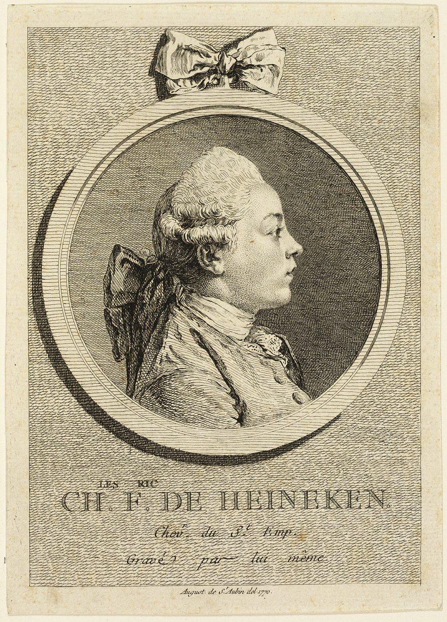Portrét Charlese Fredericka de Heinckena od Augustin de Saint Aubin