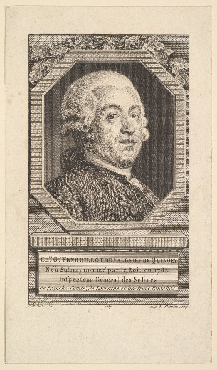 Portrét Charlese George Fenouillota de Falbaire de Quingey, 1787. od Augustin de Saint Aubin