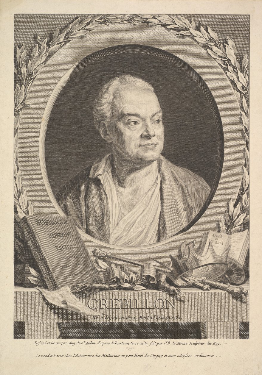 Portrét Crébillon, 1770. od Augustin de Saint Aubin