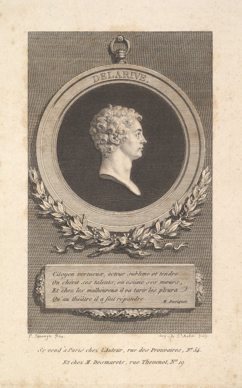 Portrét De Larive, 1785. od Augustin de Saint Aubin