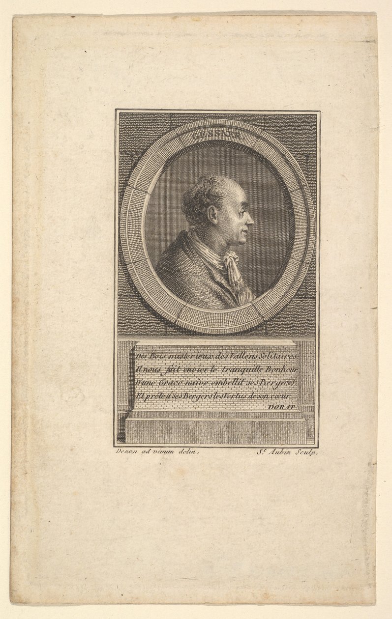 Portrét Gessner, 1775. od Augustin de Saint Aubin