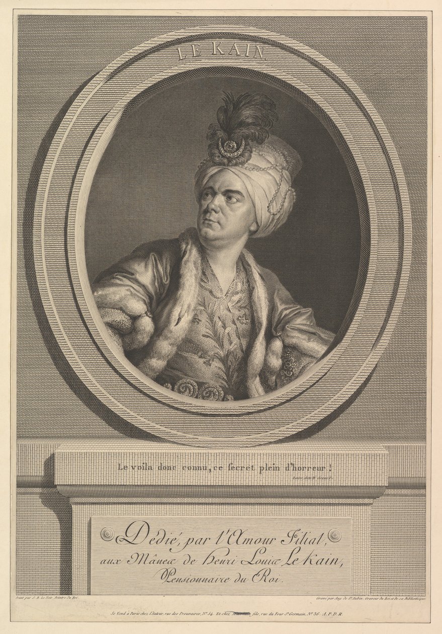 Portrét Henri-Louis Le Kain, 1788. od Augustin de Saint Aubin