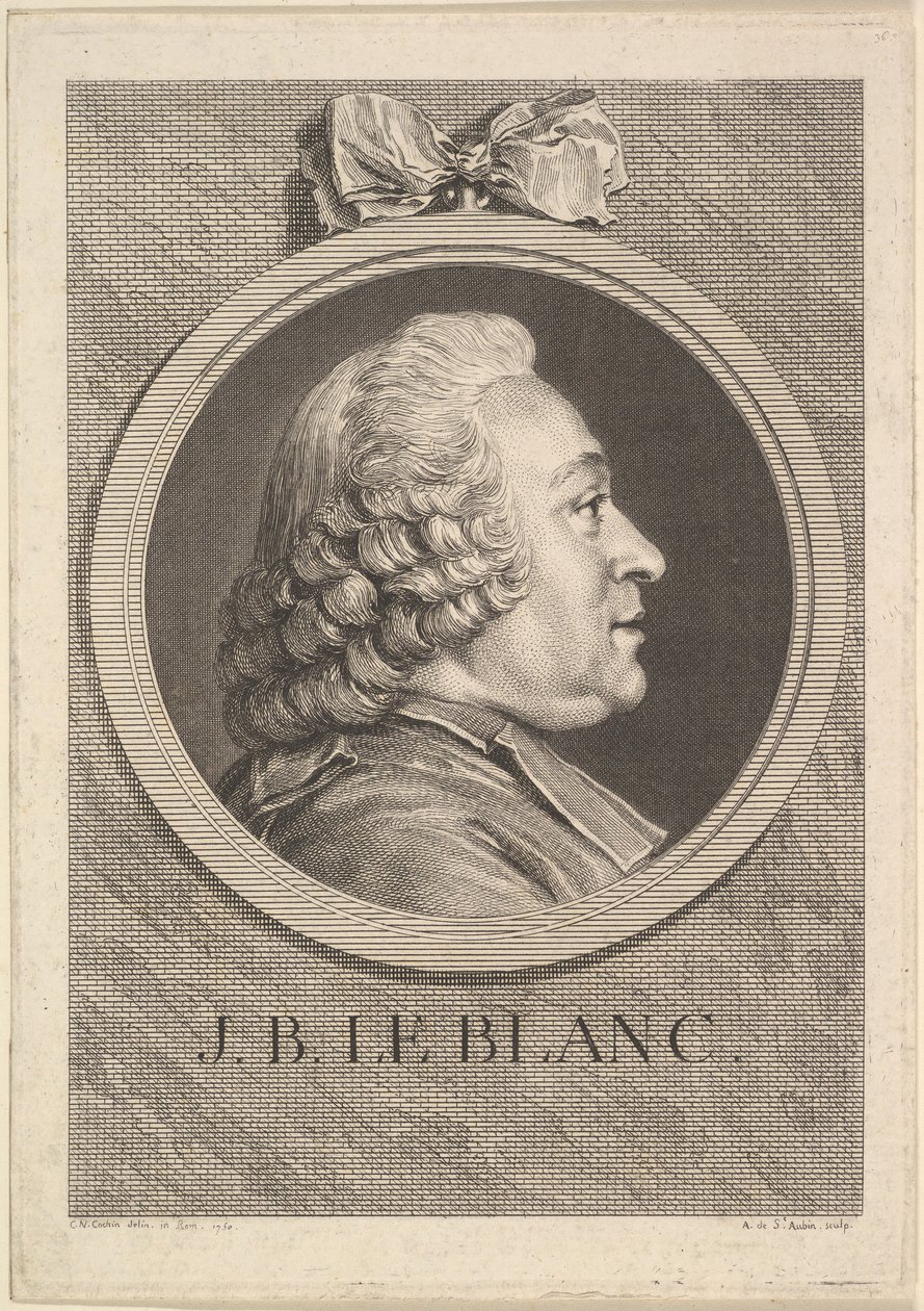 Portrét Jean-Baptiste Le Blanc, 1750. od Augustin de Saint-Aubin