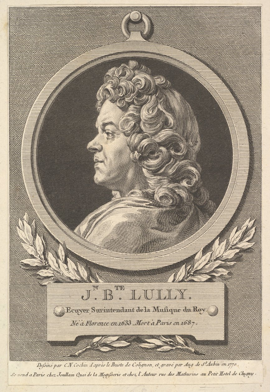 Portrét Jean-Baptiste Lully, 1770. od Augustin de Saint-Aubin