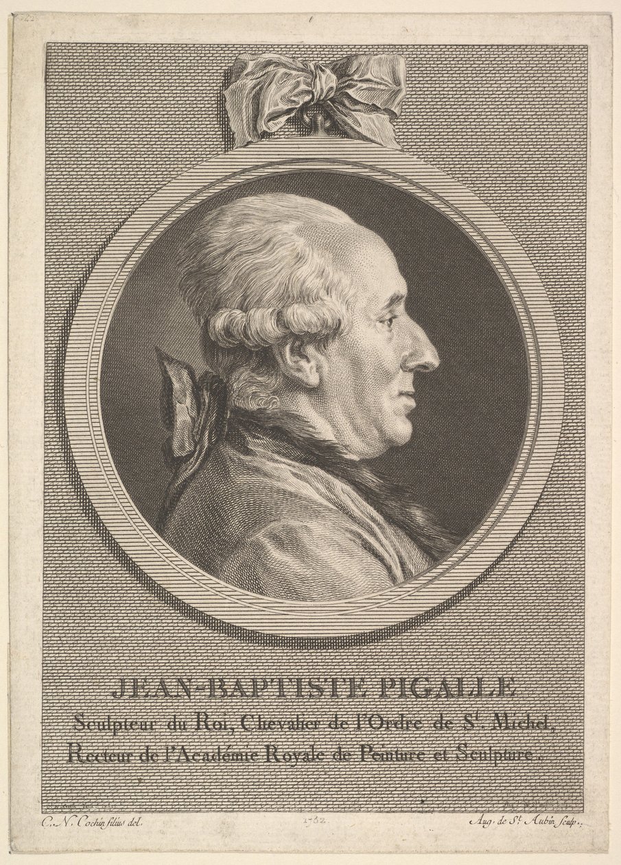 Portrét Jean-Baptiste Pigalle, 1782. od Augustin de Saint Aubin