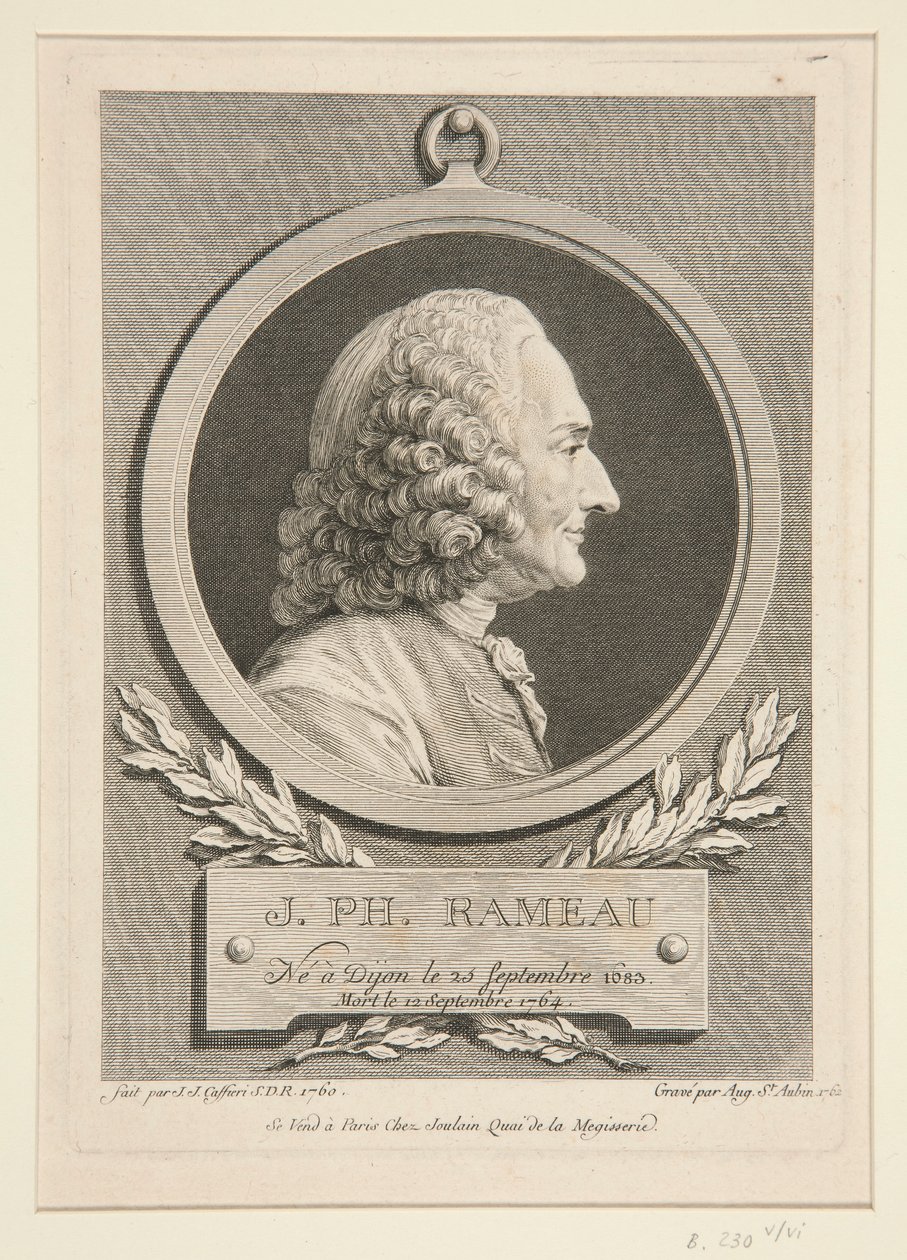 Portrét Jean-Philippe Rameau od Augustin de Saint Aubin