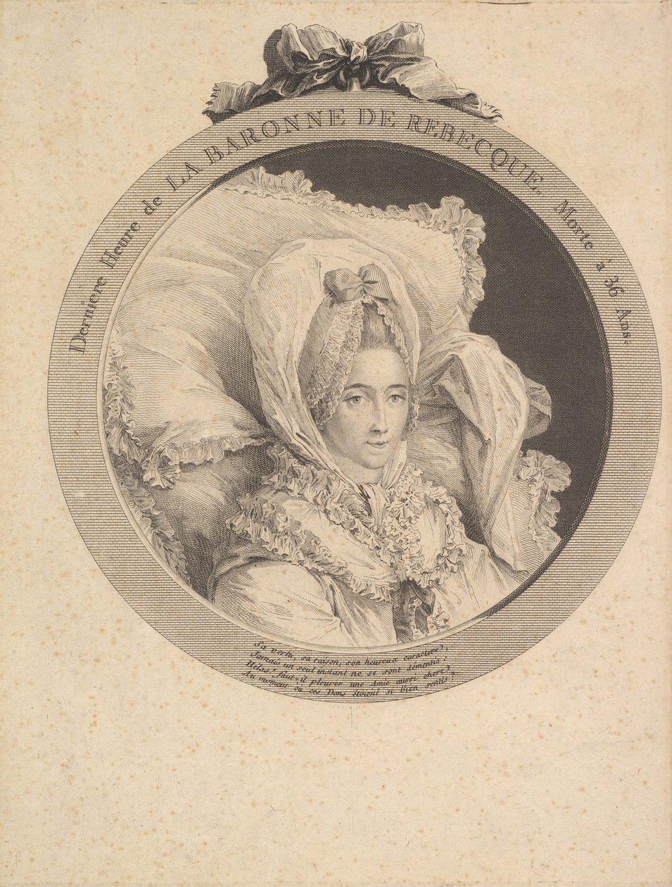 Portrét baronky de Rebecque, 1780. od Augustin de Saint Aubin