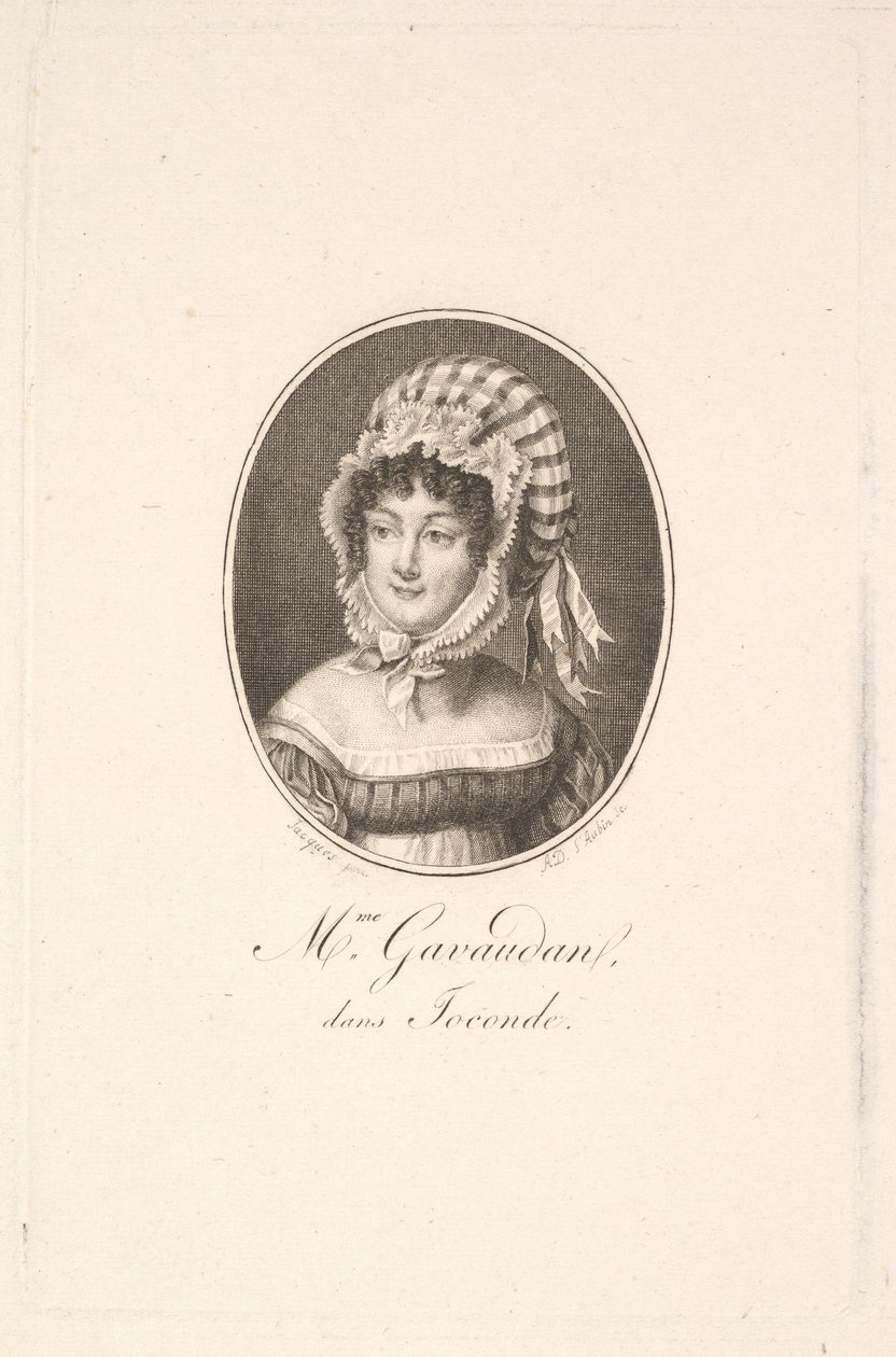 Portrét madame Gavaudan. od Augustin de Saint Aubin