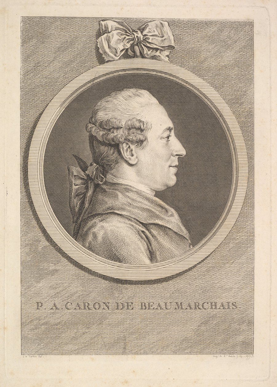 Portrét P.A. Caron de Beaumarchais, 1773. od Augustin de Saint-Aubin