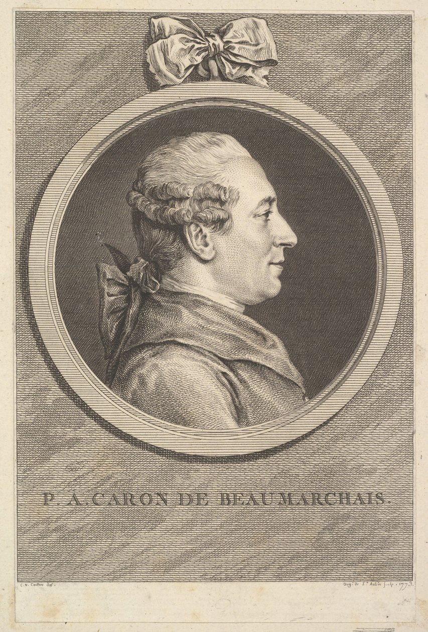Portrét P.A. Caron de Beaumarchais, 1773. od Augustin de Saint Aubin