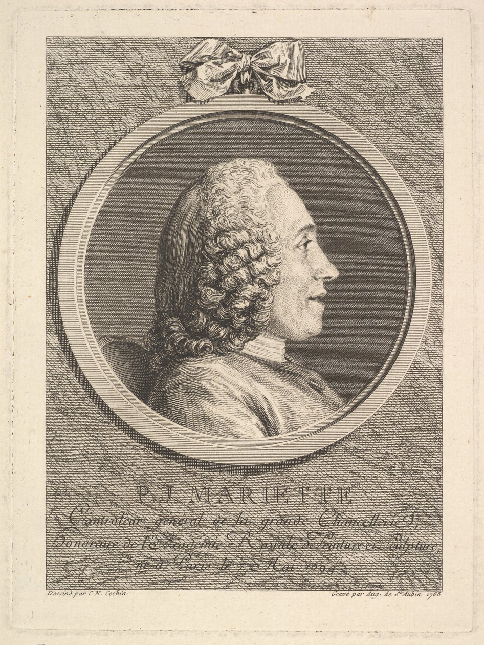 Portrét Pierre-Jean Mariette, 1765. od Augustin de Saint Aubin