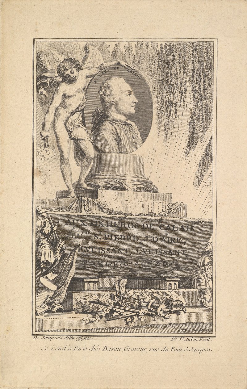 Portrét Pierra Laurenta de Belloy, ca. 1765. od Augustin de Saint-Aubin