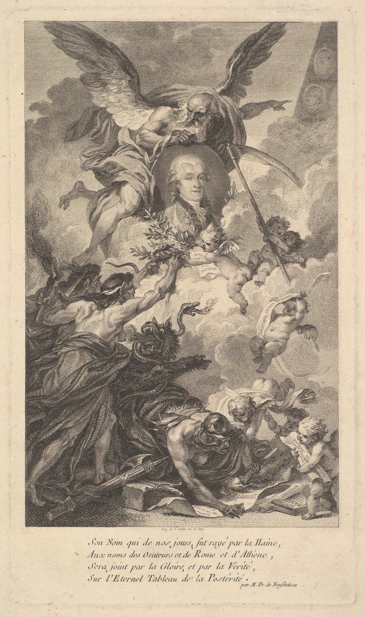 Portrét Simon-Nicolas-Henri Linguet, 1780. od Augustin de Saint Aubin