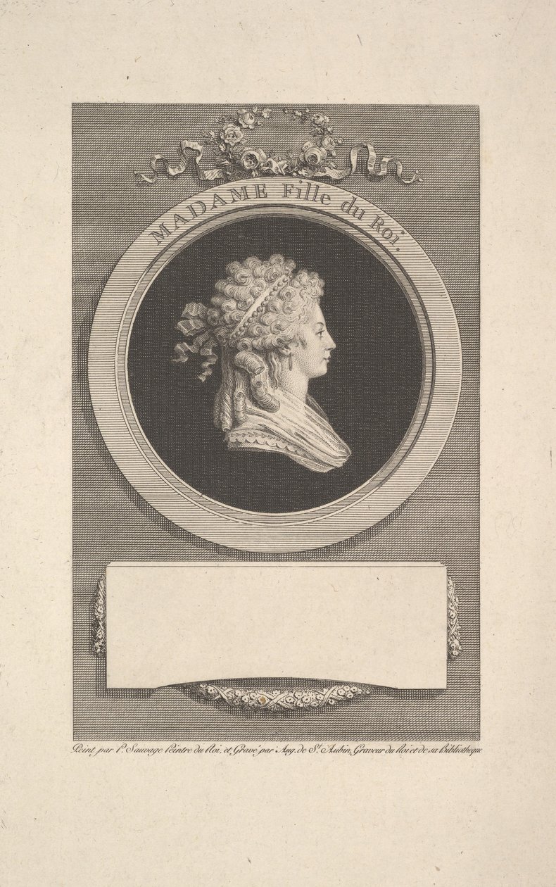 Portrét Její královské Výsosti Madame, vévodkyně z Angoulême, dcery Ludvíka XVI. a Mar..., 1791. od Augustin de Saint Aubin