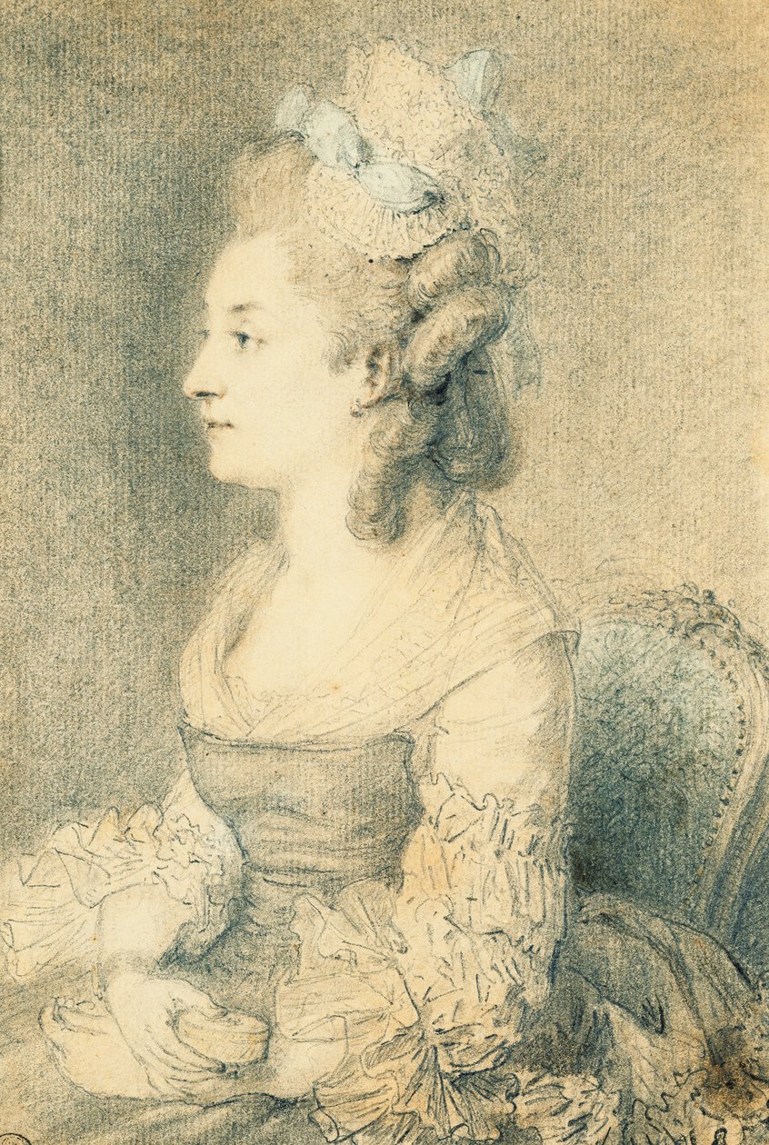 Portrét umělcovy manželky od Augustin de Saint Aubin