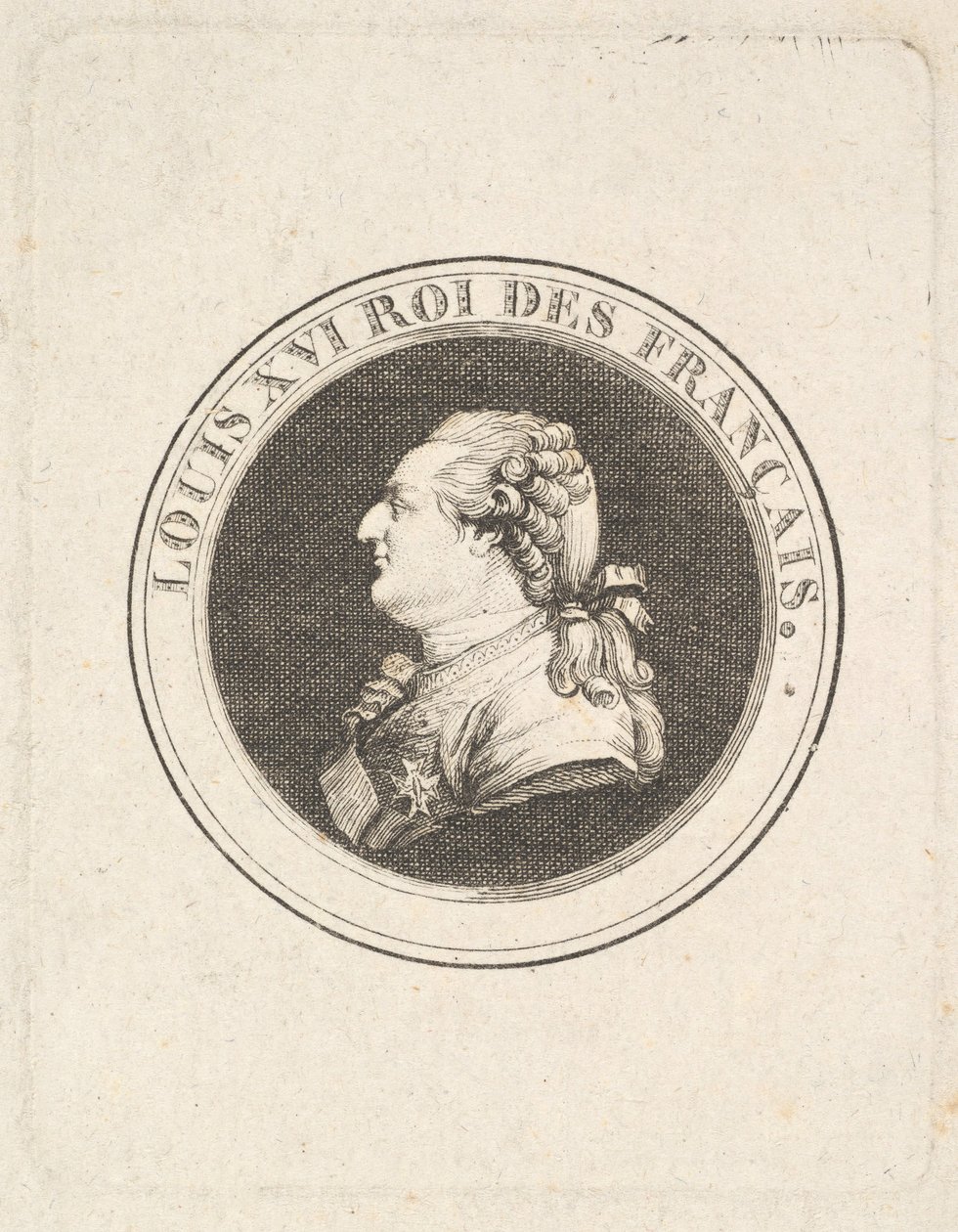 Tisk portrétní medaile Ludvíka XVI., možná 1789-90. od Augustin de Saint Aubin