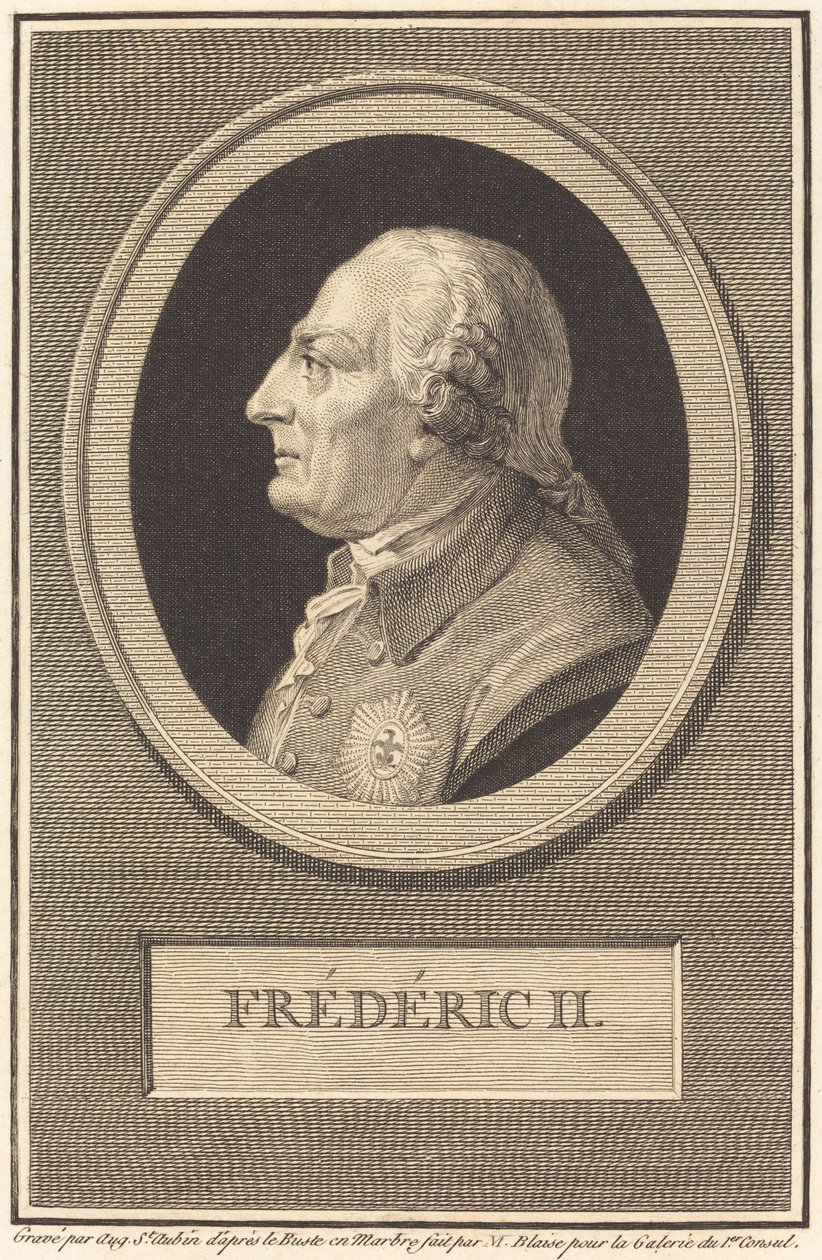 Fridrich II od Augustin de Saint Aubin after Barthelemy Blaise