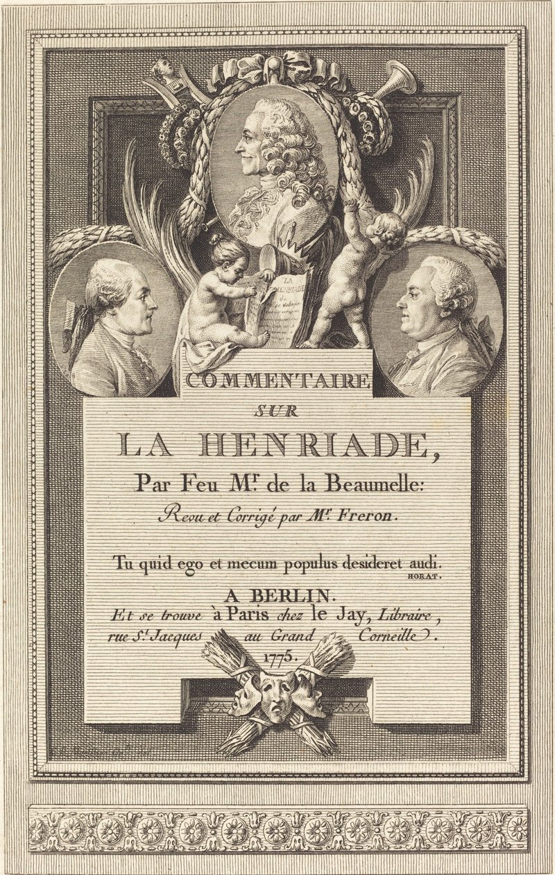 Komentář k Henriade od Augustin de Saint Aubin after Clément Pierre Marillier