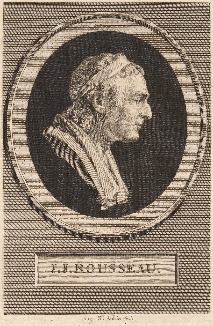 Jean-Jacques Rousseau od Augustin de Saint Aubin after Jean Antoine Houdon