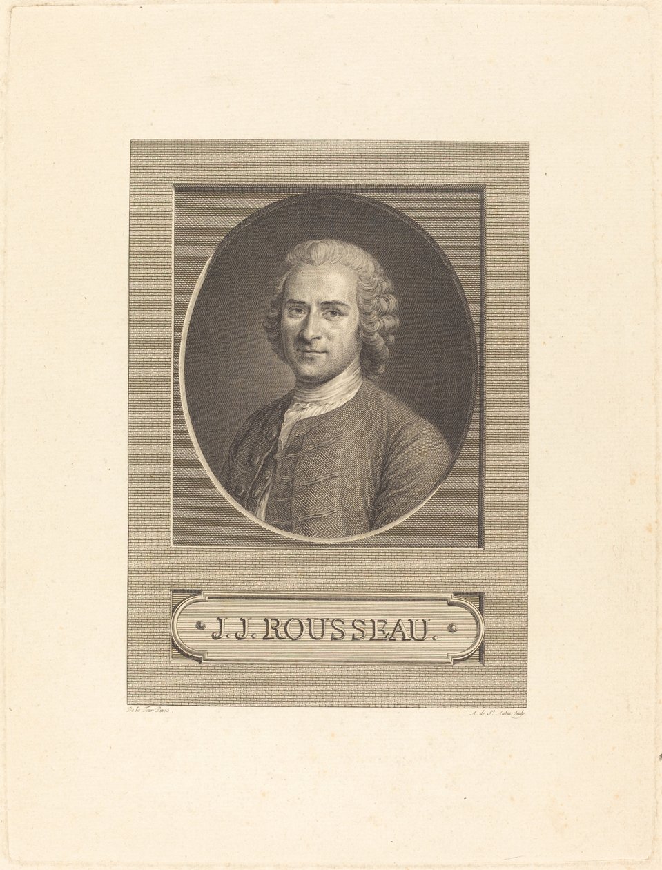Frontispis: J.J. Rousseau od Augustin de Saint Aubin after Maurice Quentin