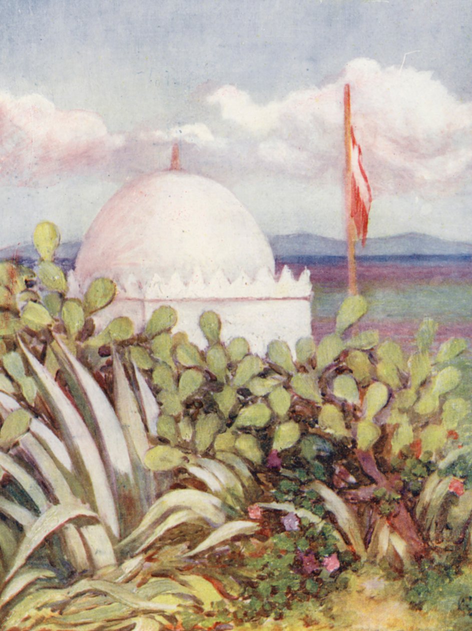 Marabout u Tangeru (barevná litografie) od Augustine Fitzgerald