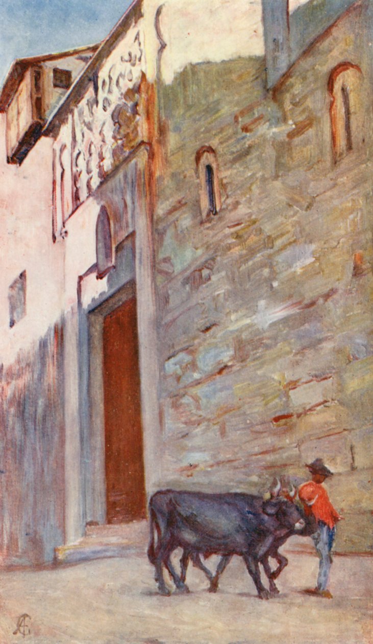Ulice v Toledu (barevná litografie) od Augustine Fitzgerald