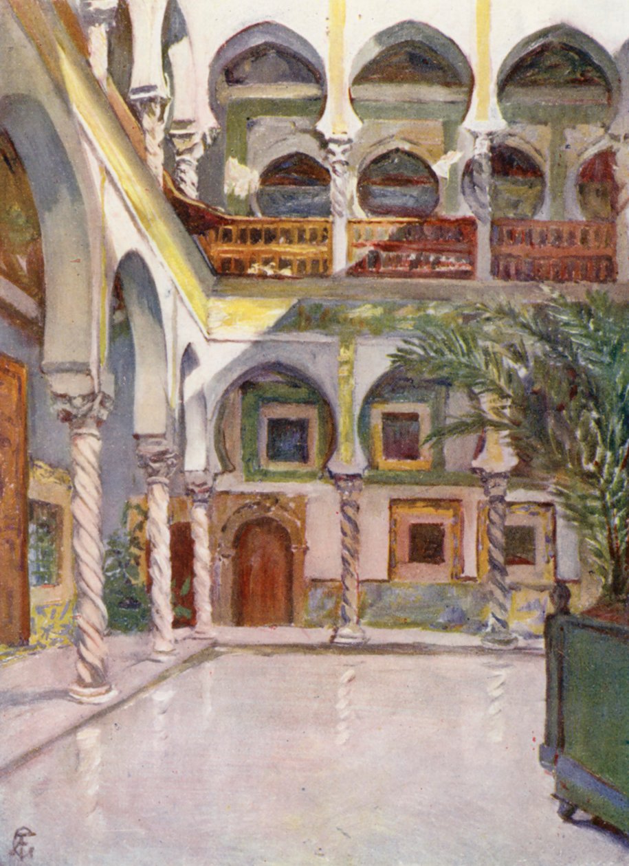 Archeveche, Alžír (barevná litografie) od Augustine Fitzgerald