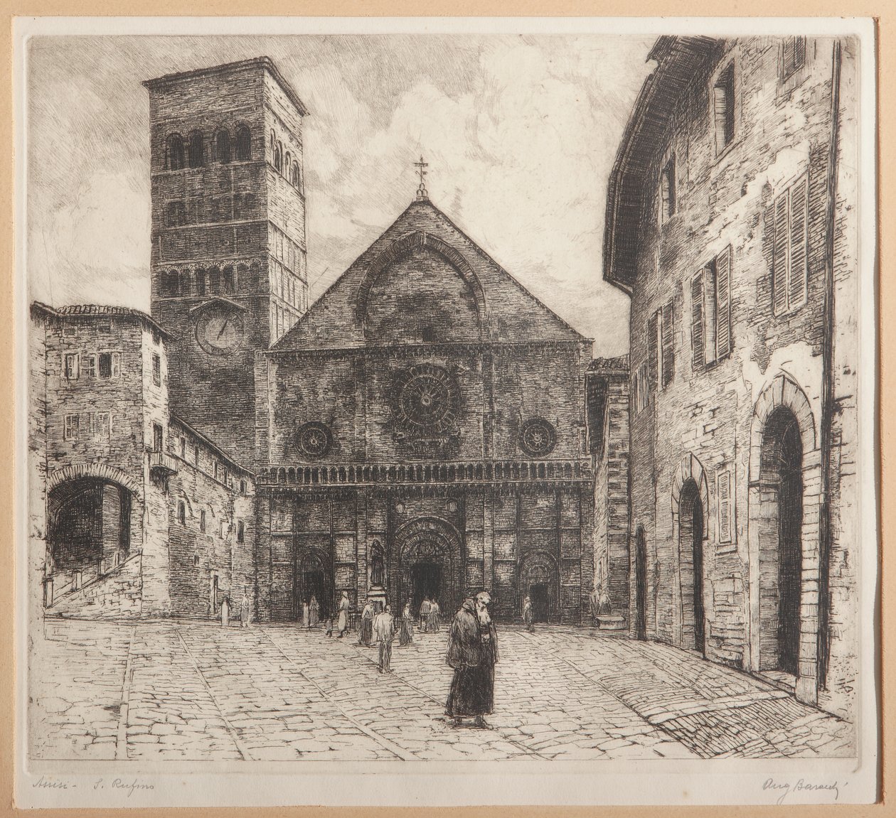 Assisi, S. Rufinus (lept na papíře) od Augusto Baracchi