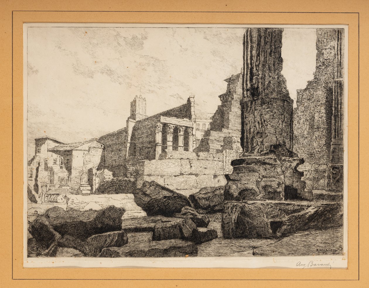Římské ruiny (lept) od Augusto Baracchi