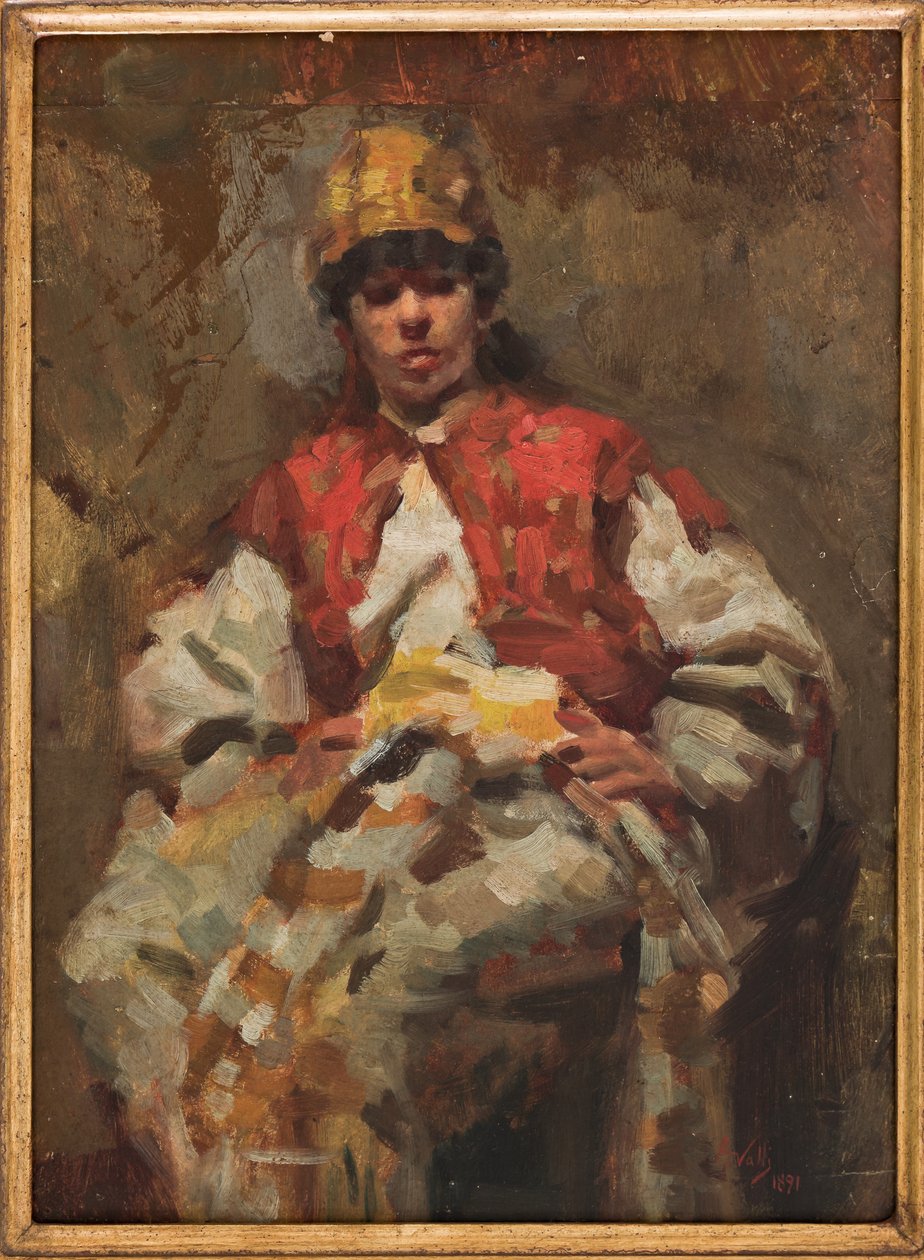 Ženská postava (olej na papíře) od Augusto Valli