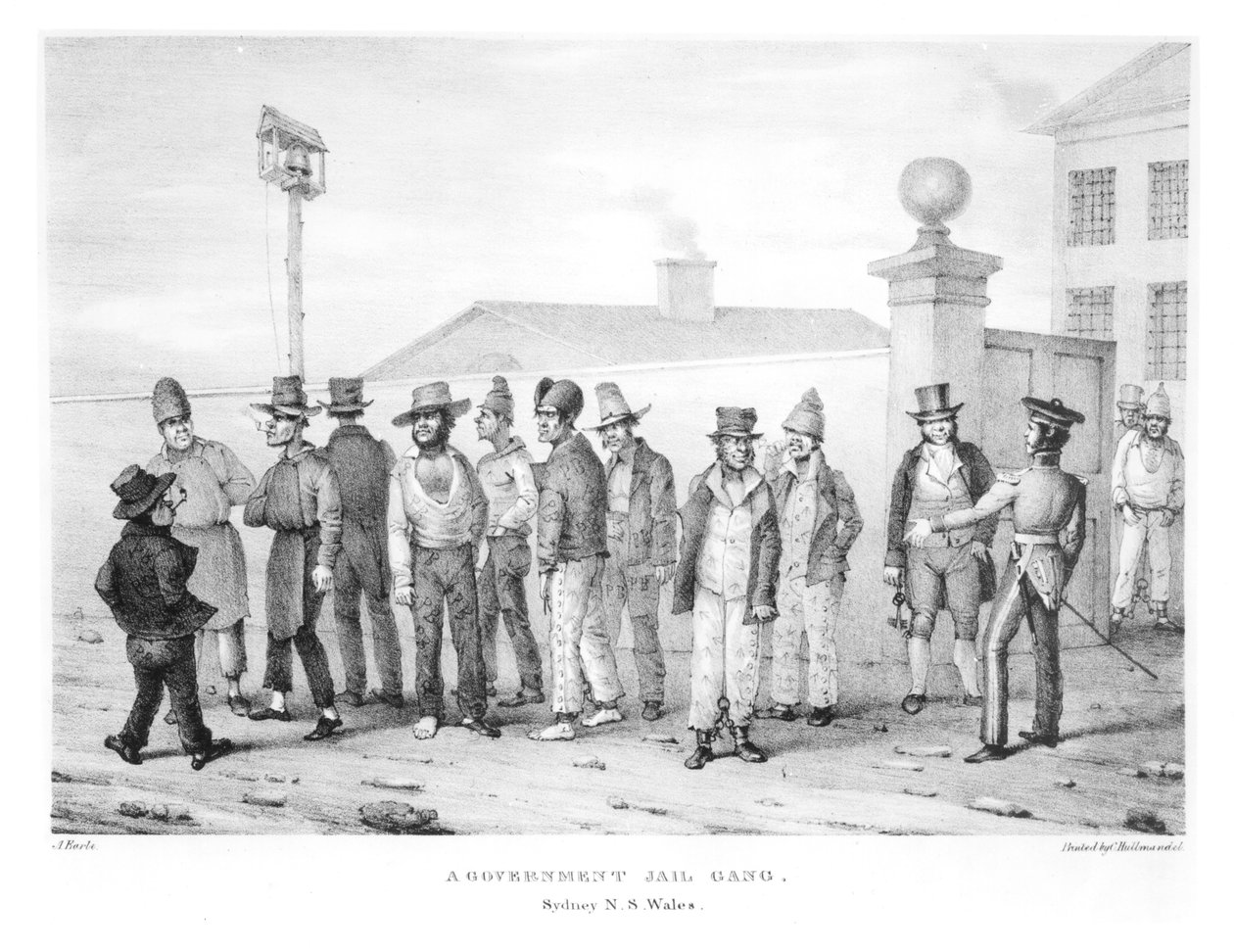Vládní vězeňský gang, Sydney, Nový Jižní Wales, 19. století od Augustus Earle