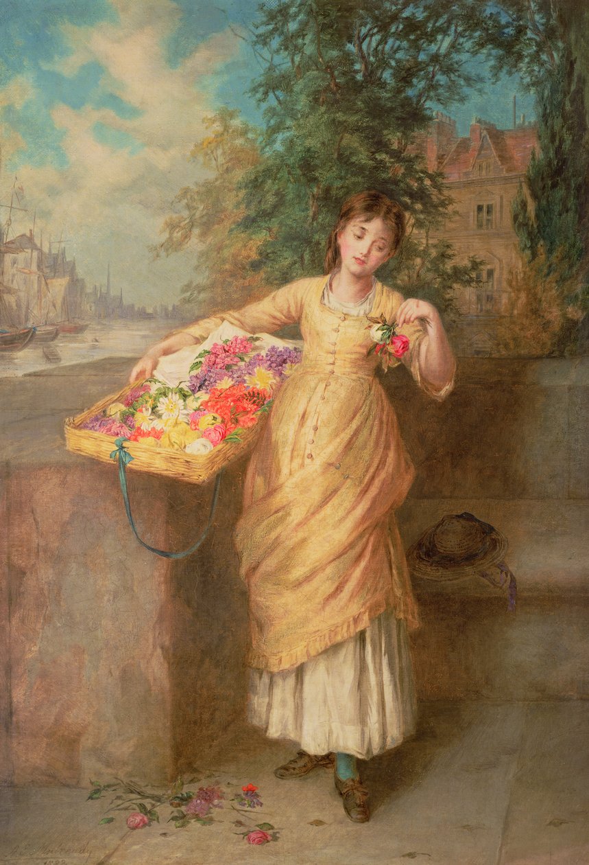 Prodejce květin, 1882 od Augustus Edward Mulready